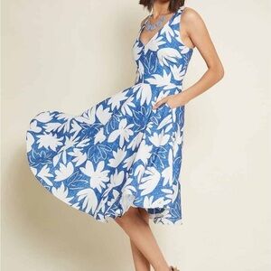 Anthropologie Hutch Design Leaf Mosaic dress